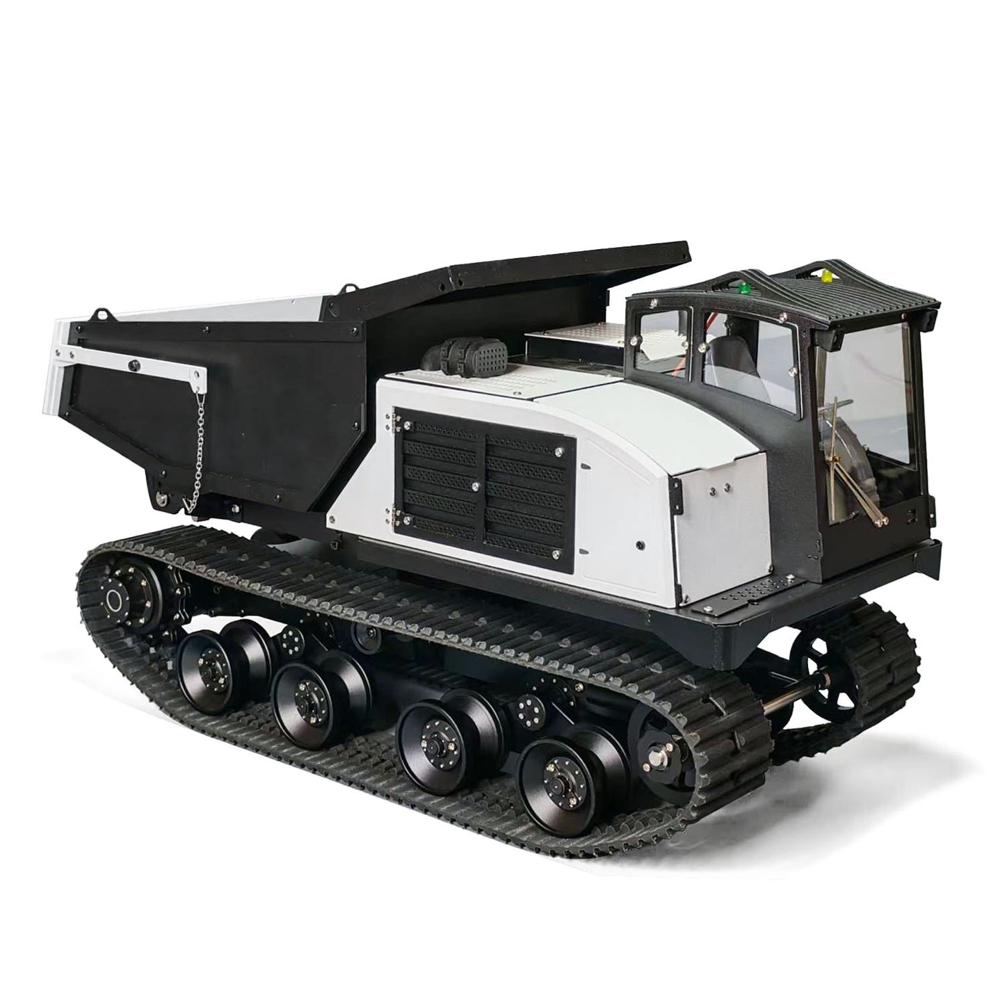 RTR 1/14 RC Hydraulic Crawler Dump Truck T14R Metal Radio Control Tracked Tipper Engineering Vehicle ST8 Lights Sounds Battery Constraction Car