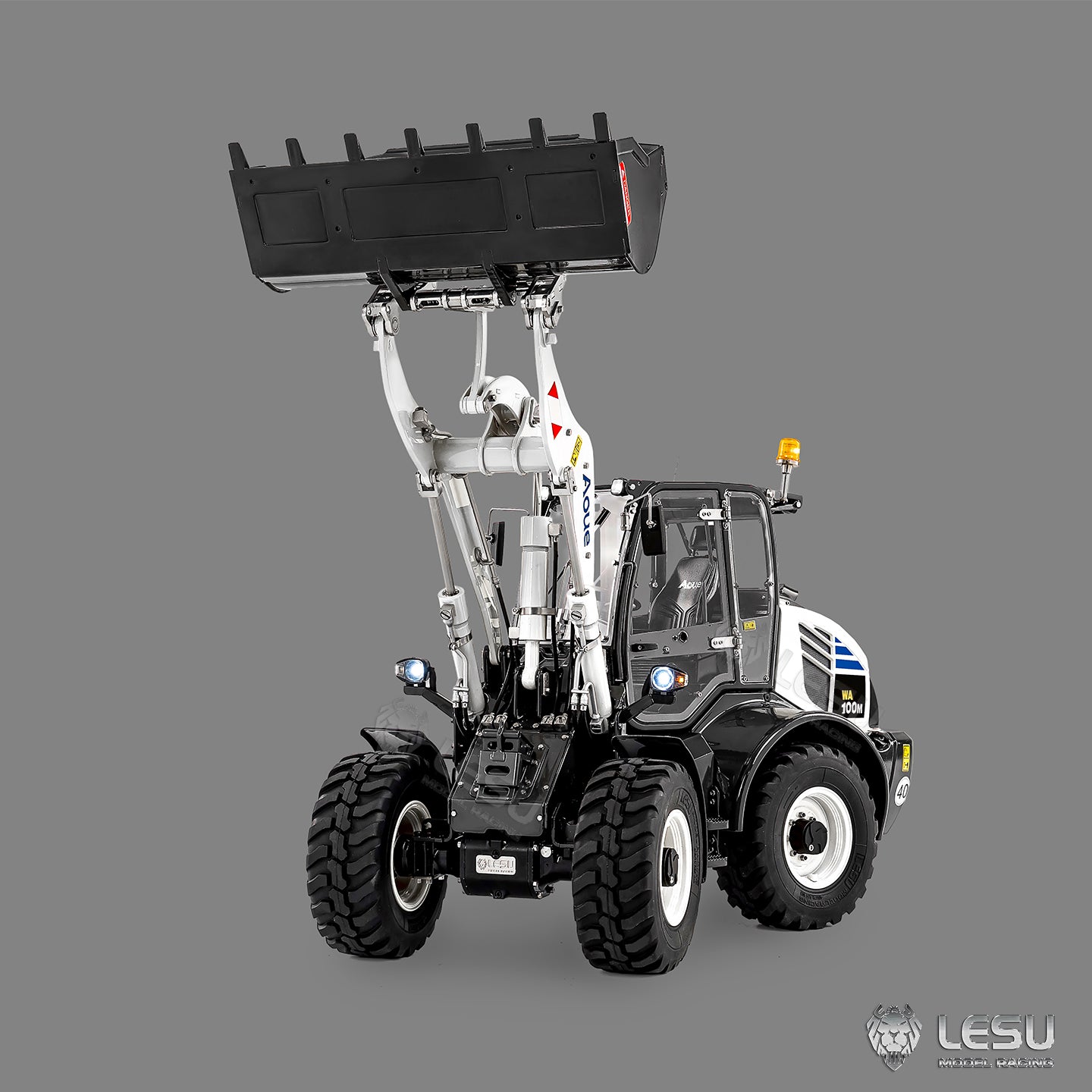 Metal LESU 1/14 RC Hydraulic Loader Aoue WA100M-8 4X4 RTR Remote Control Construction Vehicle Axle Differential Lock Sound Light ST8 Radio Engineering Machine