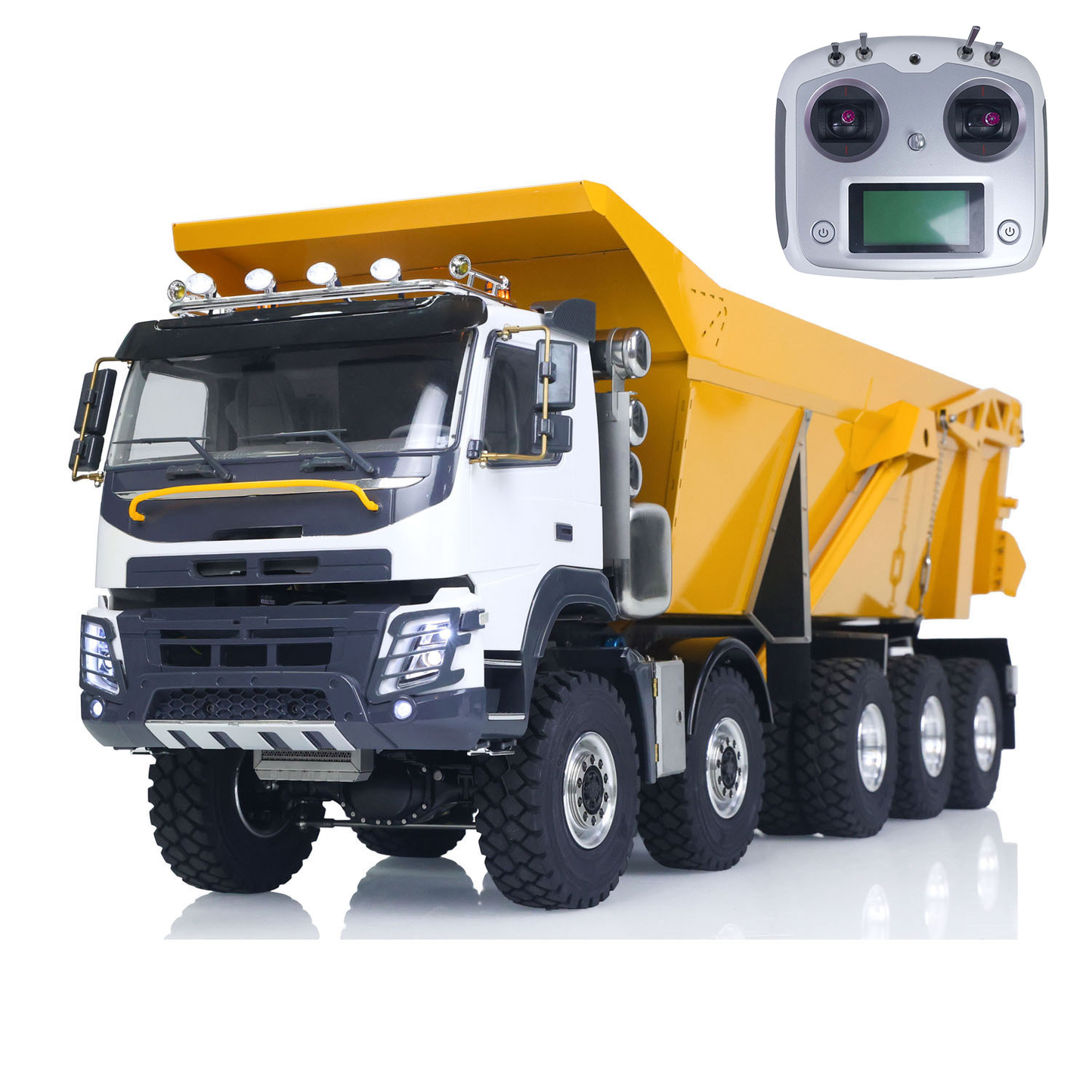 JDM 219 1/14 Metal Radio Controlled Hydraulic Dumper Truck 10X10 10X6 RC Tipper 3Speed Axles Transfer Case Differential Locks