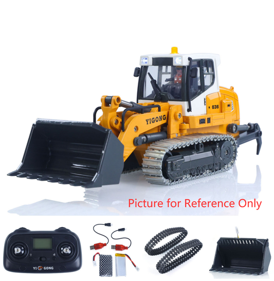 Second Hand US Stock 1:50 RC Electric Lifting Tracked Loader LR636 2.4G Construction Vehicle Metal Bucket Tracks Ripper RTR Model Light Sound Battery