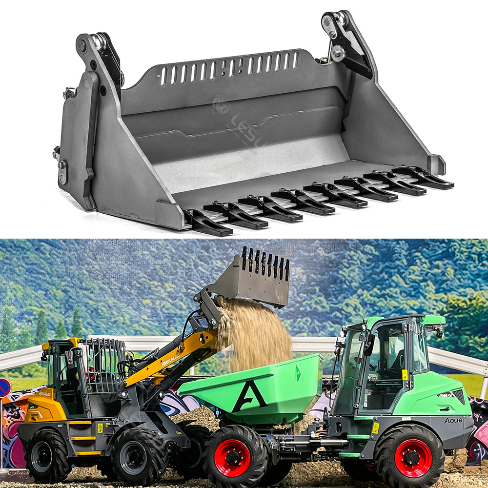 LESU AT1050 1/14 Hydraulic RC Fork Loader Painted Assembled Car Telescopic Arm Metal Sieve Shovel Rake Bucket Fork Gripper