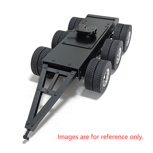 Second Hand US Stock Metal 3 Axles Trailer with Fifth-wheel Traction for 1/14 RC Truck LESU Car Model