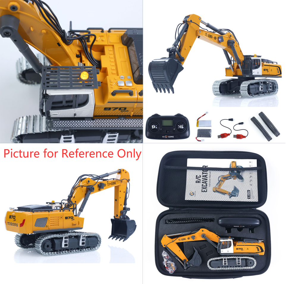 Second Hand US Stock 1/50 RC Excavator K970 Engineering Vehicle Remote Control Electric Lifting Digger Metal Bucket Tracks Light Sound RTR Battery