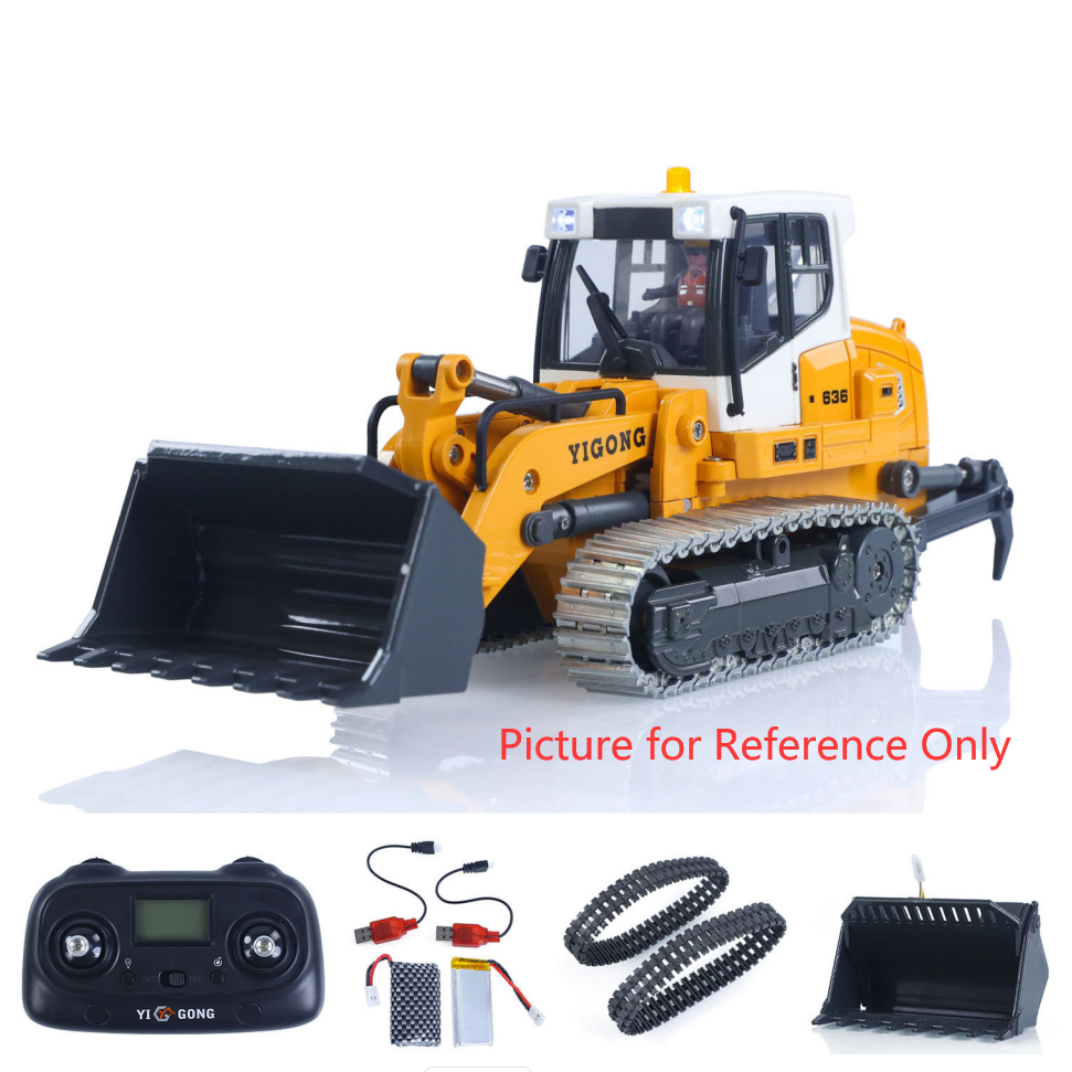 Second Hand US Stock 1:50 RC Electric Lifting Tracked Loader LR636 2.4G Construction Vehicle Metal Bucket Tracks Ripper RTR Model Light Sound Battery