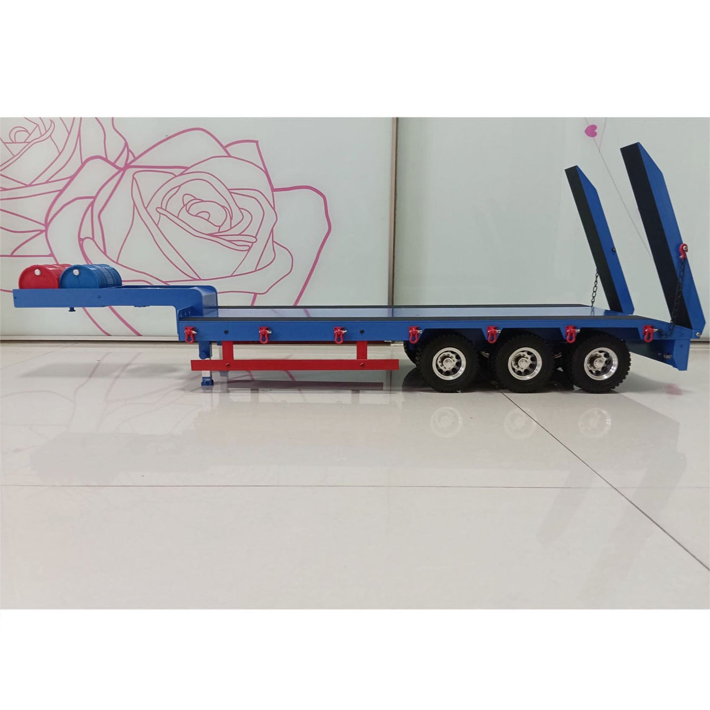 Metal 3 Axles Trailer Semi-trailer for 1/14 Remote Control Tractor Truck RC Cars Simulation Hobby Model DIY Parts