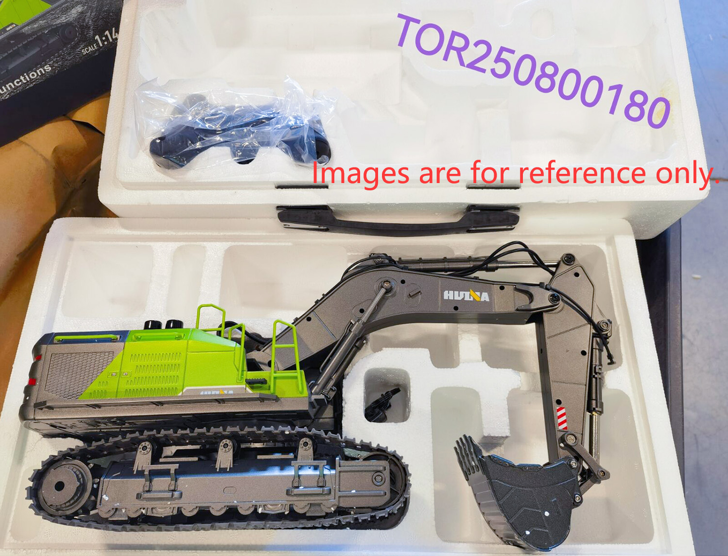 Second Hand CA Stock HUINA 1/14 593 Toys Model RC Excavator Car Gift Battery 2.4G Remote Control Digger