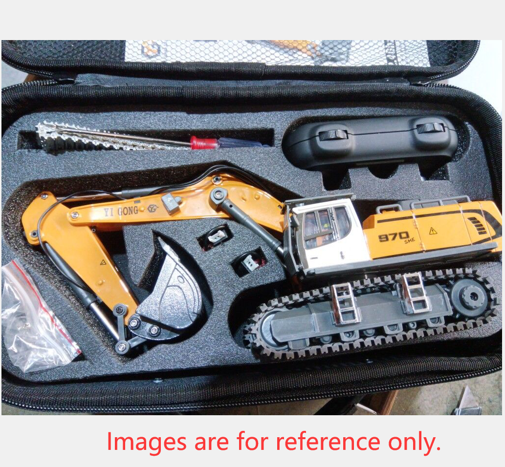 Second Hand US Stock 1/50 RC Excavator K970 Engineering Vehicle Remote Control Electric Lifting Digger Metal Bucket Tracks Light Sound RTR Battery