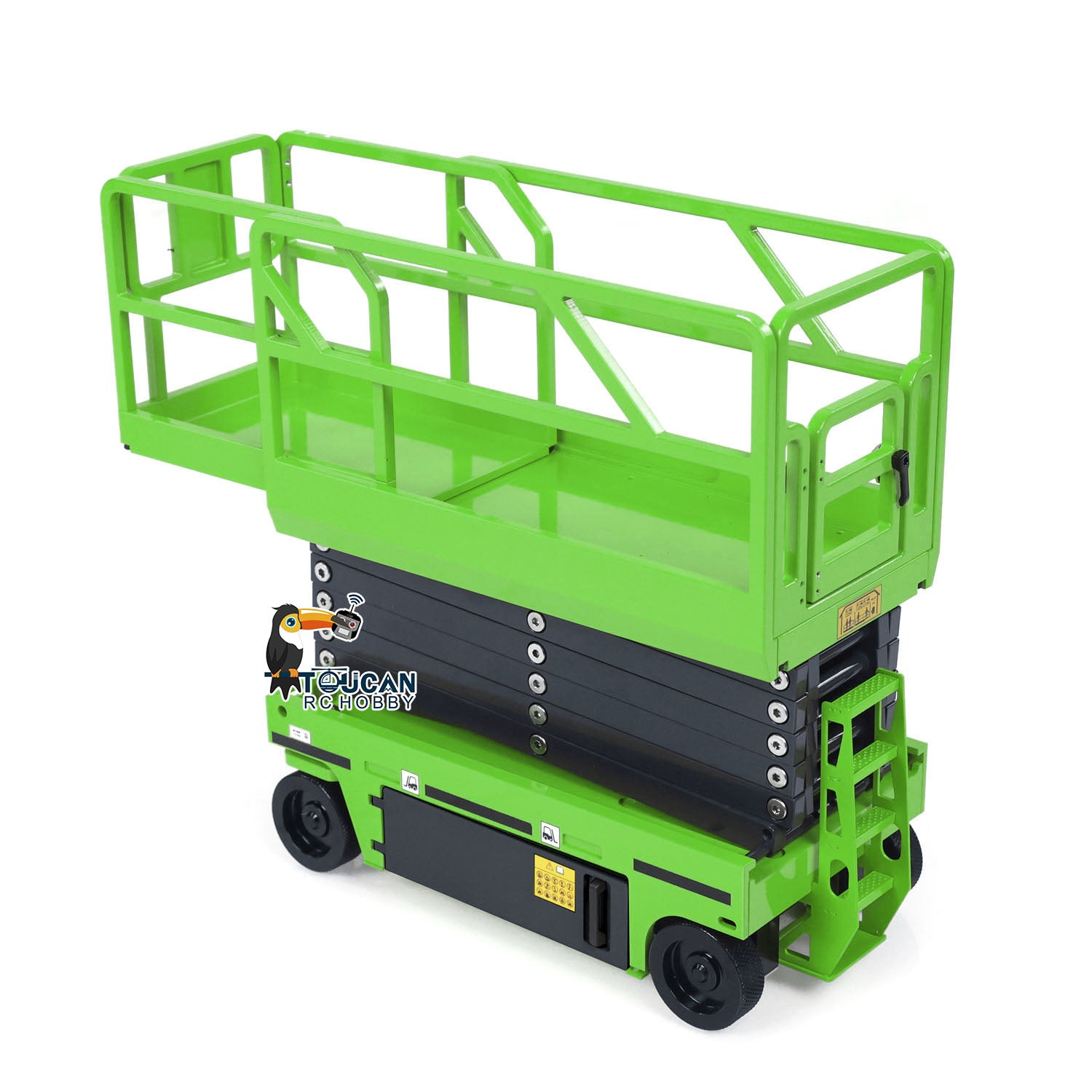 1/14 CUT Metal RC Hydraulic Aerial Work Platform Scissor Lift Kawasaki Green 