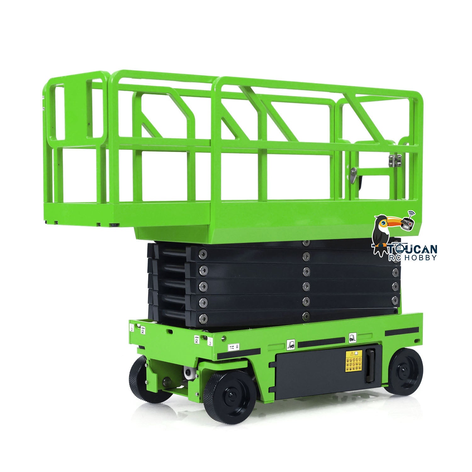 1/14 CUT CNC Metal RC Hydraulic Scissor Lift Aerial Work Platform Kawasaki Green CNC Metal