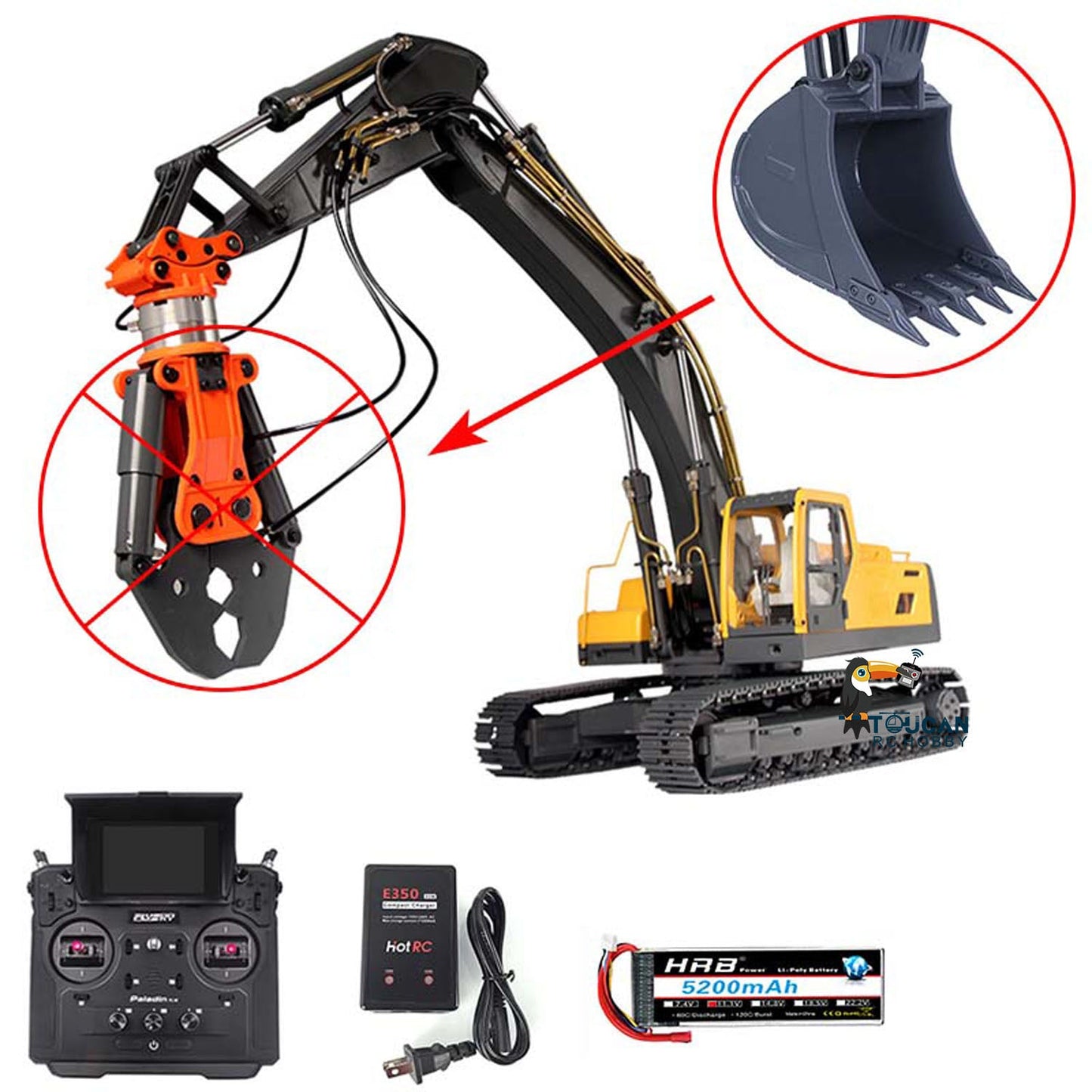 1/14 JDMODEL 106 V2 EC360 RC Hydraulic Excavator Upgraded Painted Assembled RTR Remote Control Digger Construction Vehicle Model