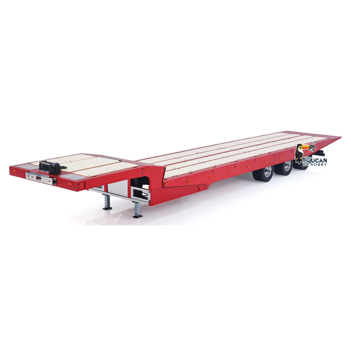Degree DG-994 1/14 Metal 3-Axle Recovery RC Trailer red version for tractor truck transport