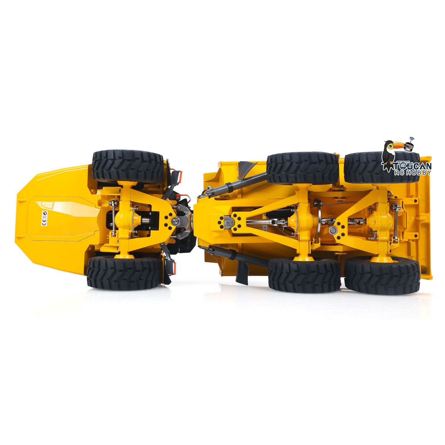 Double E A40G 1/16 Metal RC Hydraulic 6x6 Articulated Dump Truck chassis detail