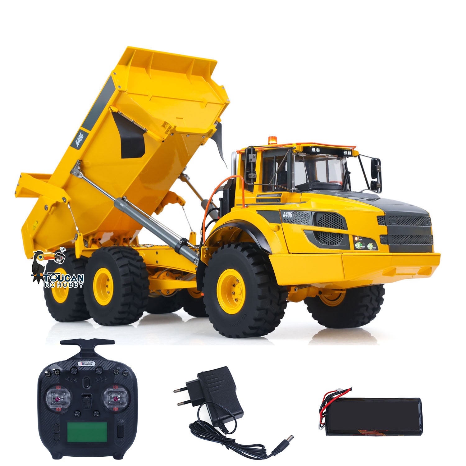 Double E A40G 1/16 Metal RC Hydraulic 6x6 Articulated Dump Truck display view