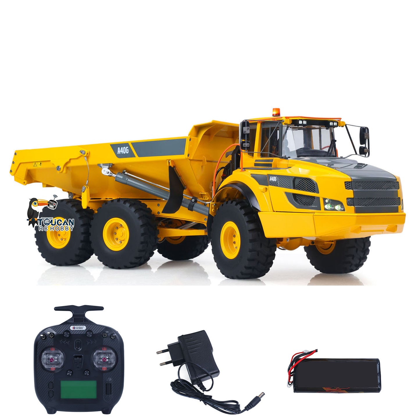 Double E A40G 1/16 Metal RC Hydraulic 6x6 Articulated Dump Truck overall view