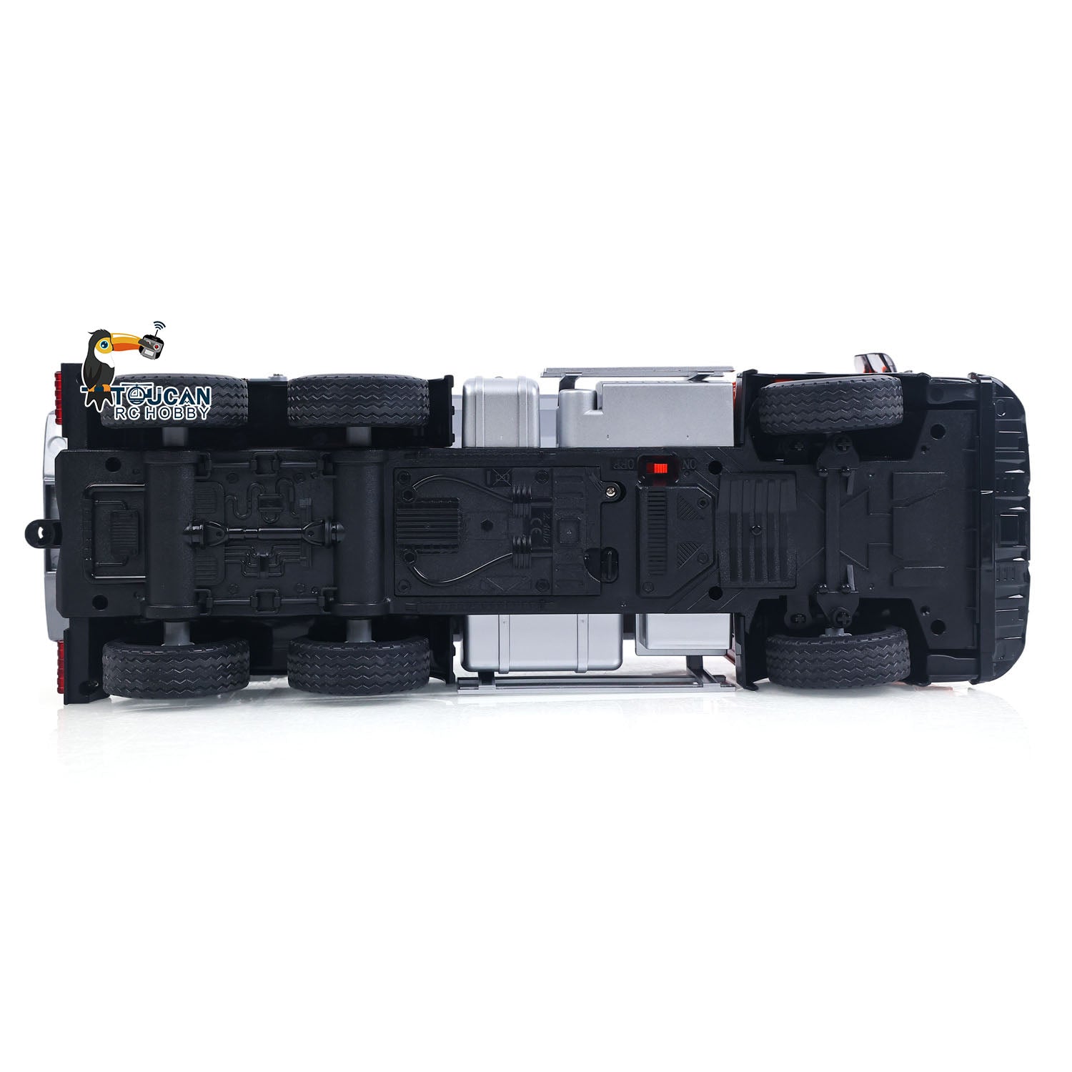 Double E G540 1/20 RC 6x4 Metal Dump Truck chassis detail