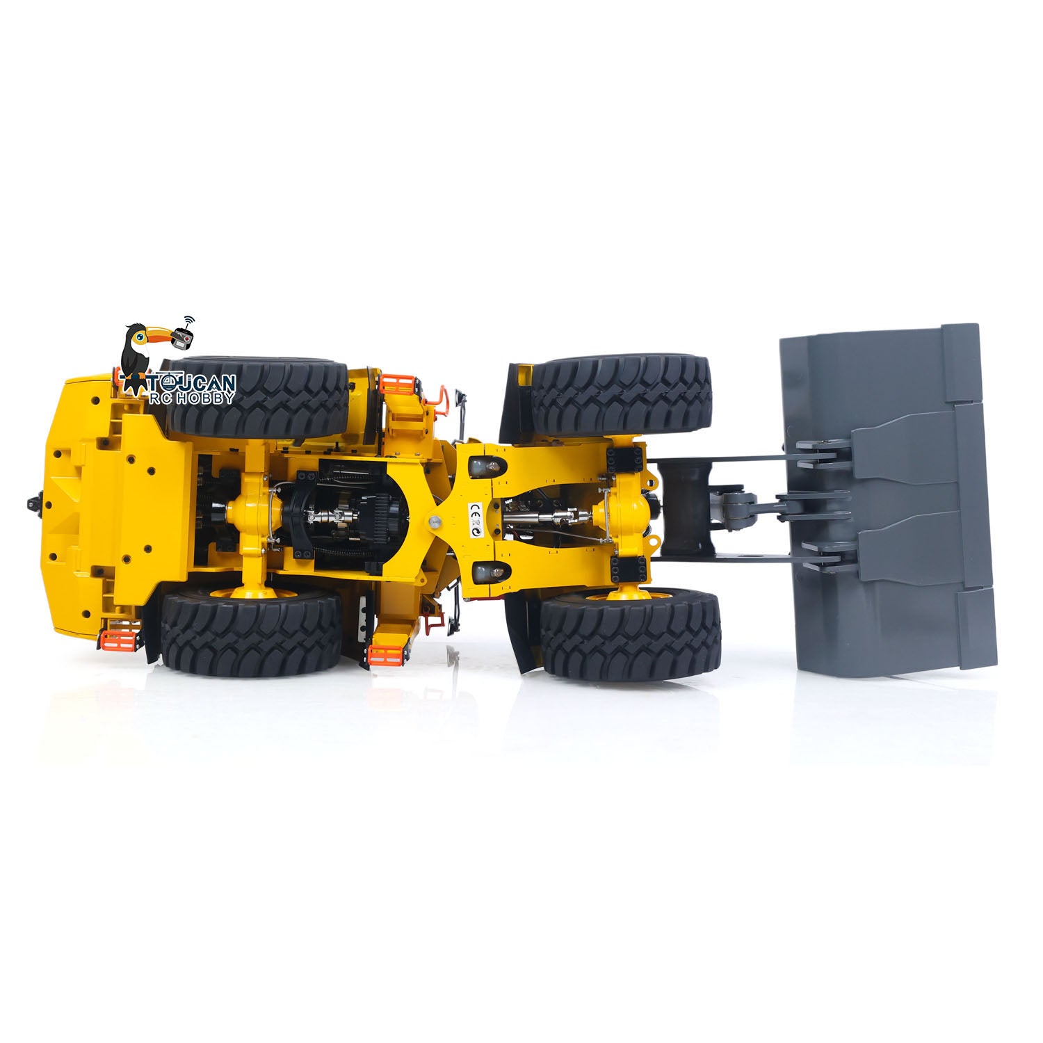 Double E L260H 1/14 RC hydraulic wheel loader chassis detail