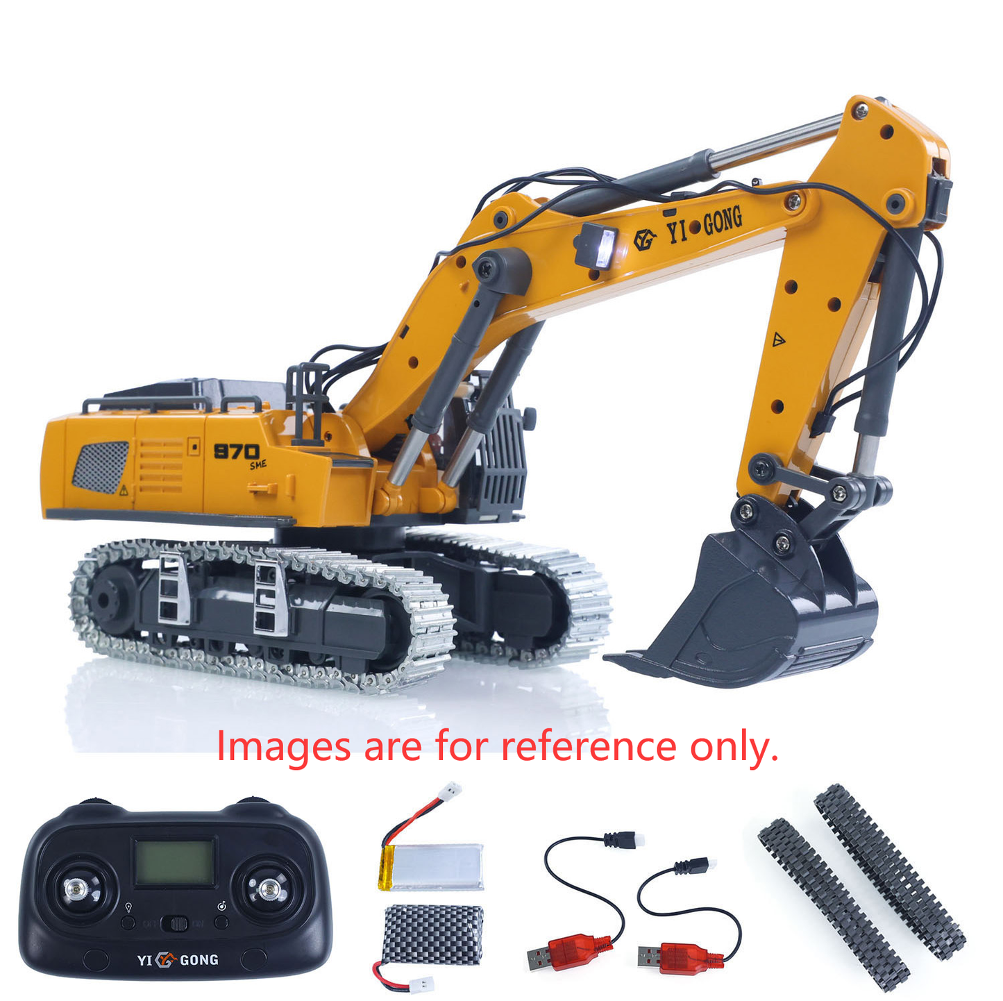 Second Hand Fast Shipping 1/50 RC Excavator K970 Engineering Vehicle Remote Control Electric Lifting Digger Metal Bucket Tracks Light Sound RTR Battery