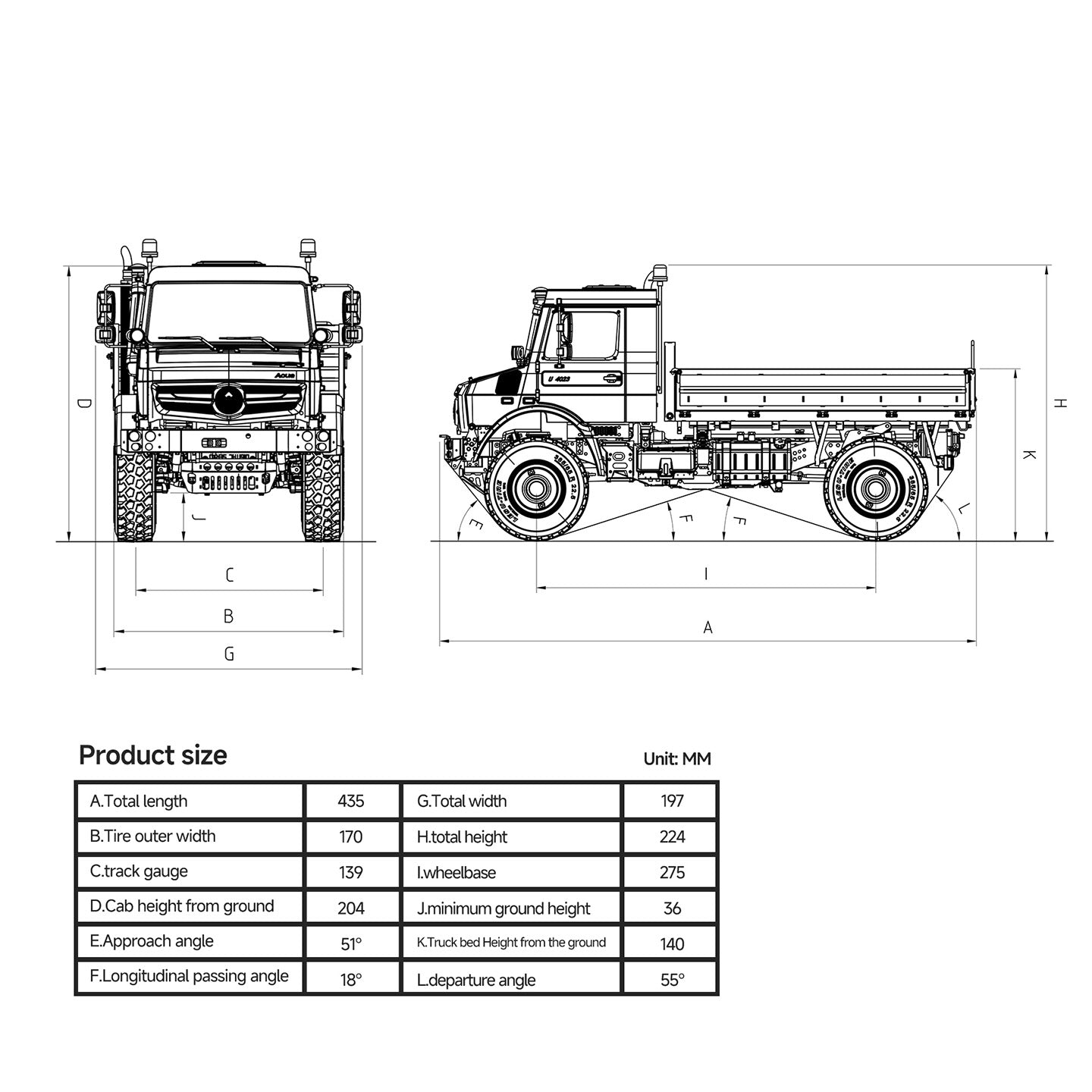 RTR LESU U4023 4X4 1/14 RC Off Road Vehicle Metal ATV Remote Control Light Truck MT44023 Model Light Sound Wheel Reduction Differential Locks