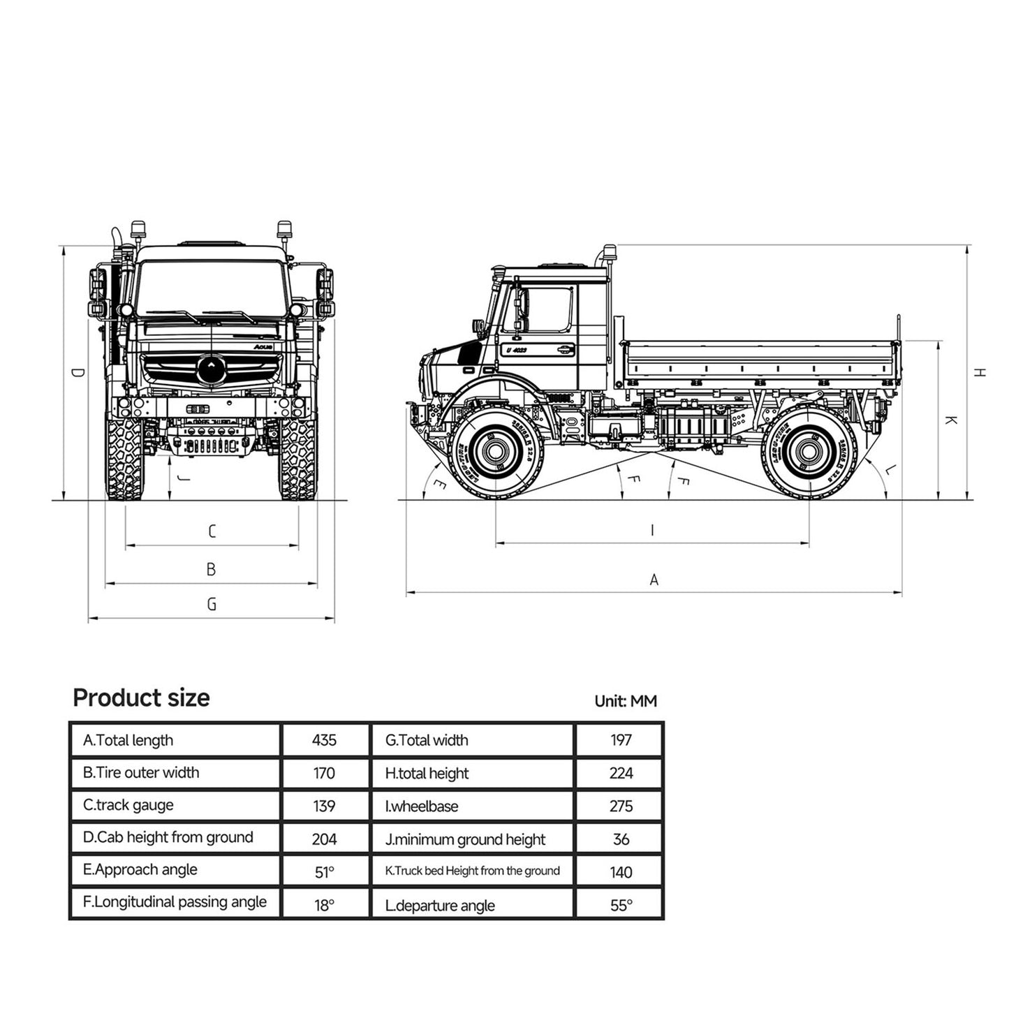 U4023 LESU 4WD 1/14 Remote Control Off Road Car Metal RC ATV Light Truck Model Differential Locks Wheel Hub Reduction No Battery