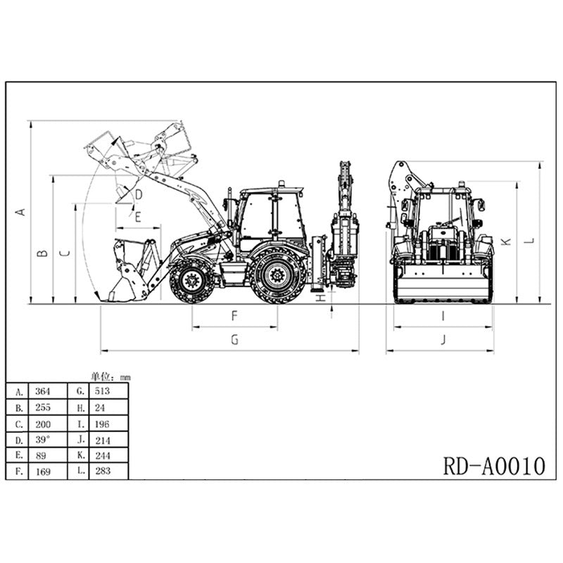 LESU 1/14 RC Hydraulic Equipment Remote Controlled Backhoe Loader AOUE BL71 2 in 1 Excavator Model with PL18EVLite Painted Assembled