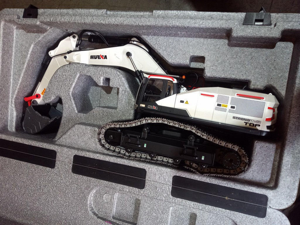 Second Hand US Stock 1/14 Metal HUINA 1594 RC Excavator Model Toys Remote Control Digger Light Sound Battery