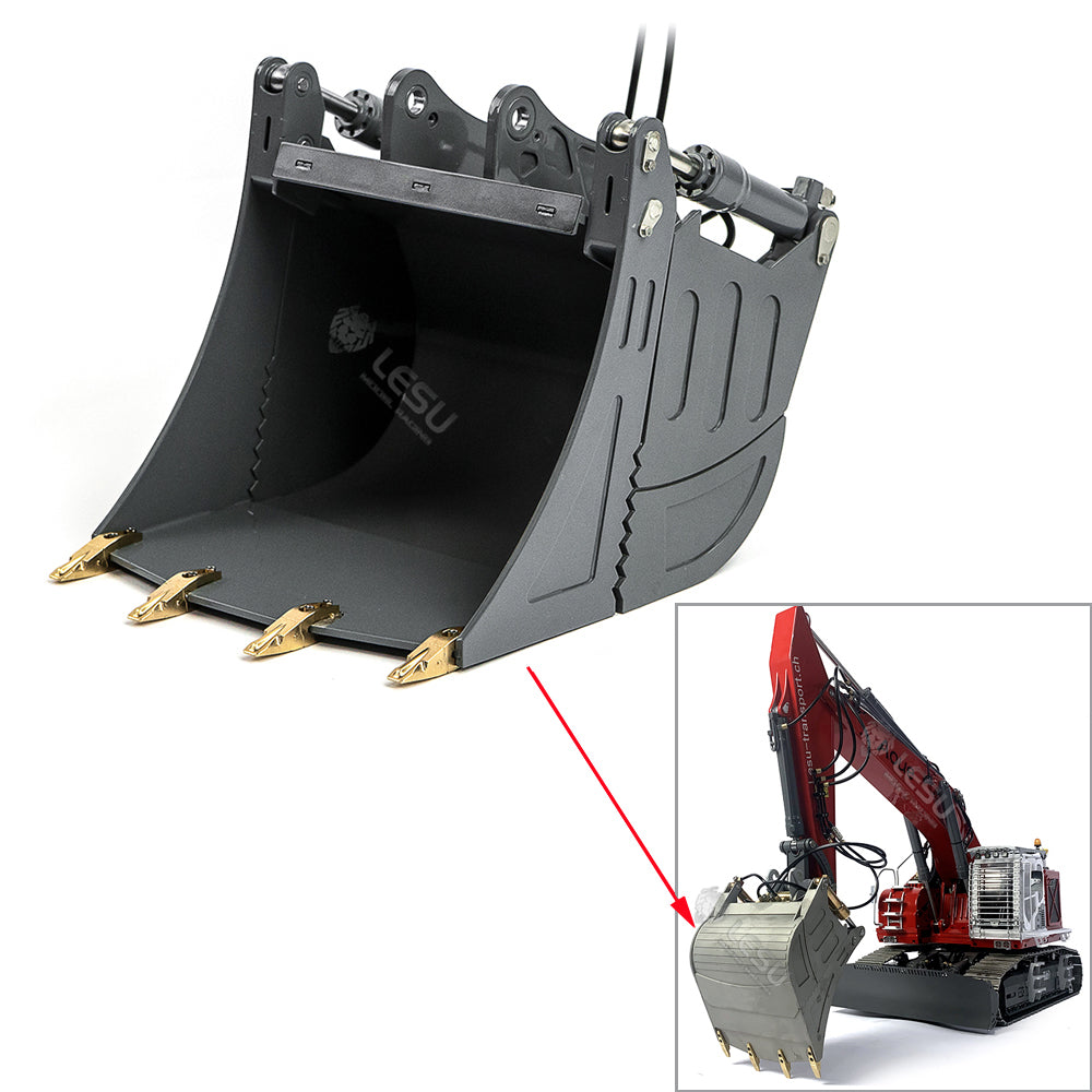 1/14 Metal Openable Bucket for LESU RC Hydraulic Equipment Excavator ET35 Remote Controlled Digger Spare Parts Hobby Model