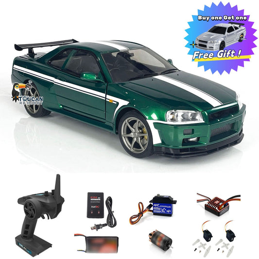 1:8 Capo 4x4 R34 4WD High-speed RC Roadster Radio Control Drift Car RTR Electric DIY Model 2-Speed Transmission RC Hobby Model