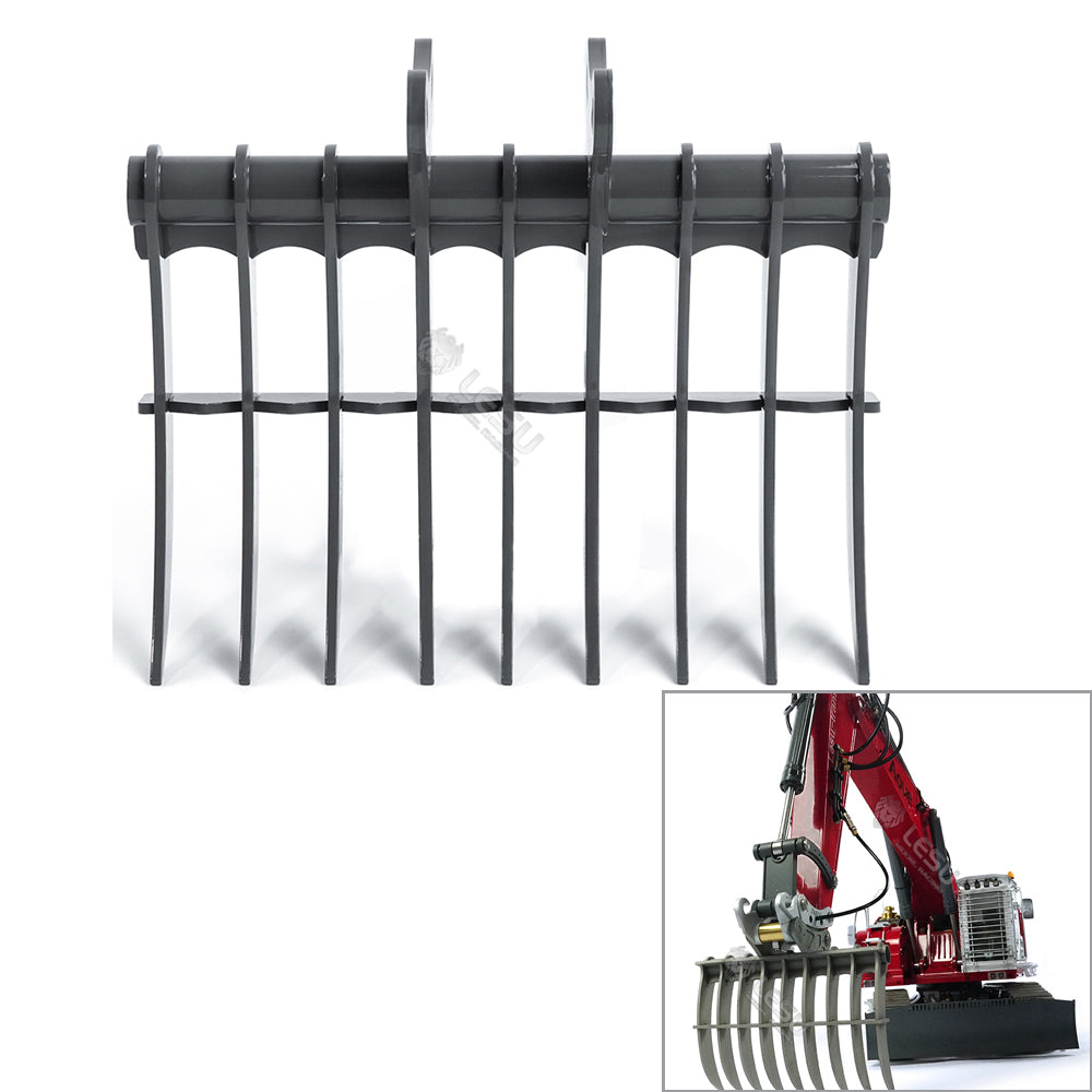 LESU Metal Nail Rake Bucket for 1/14 RC Hydraulic Equipment Radio Controlled Excavator ET35 Upgraded Parts DIY Accessories