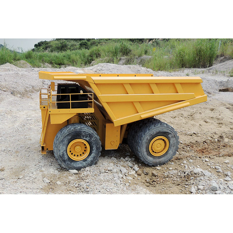 JDM 118F 1/14 Metal RC Hydraulic Mining Dump Truck side detail