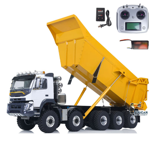 JDM-219 1/14 Metal RC Hydraulic 10x10 Dump Truck complete package with I6S radio controller, battery and charger