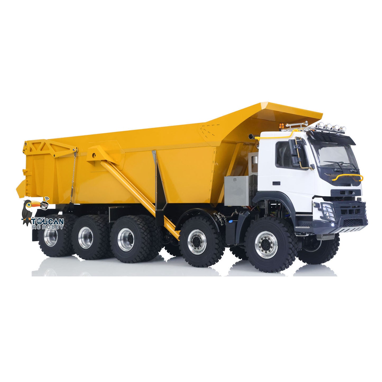 JDM-219 1/14 Metal RC Hydraulic 10x10 Dump Truck profile view