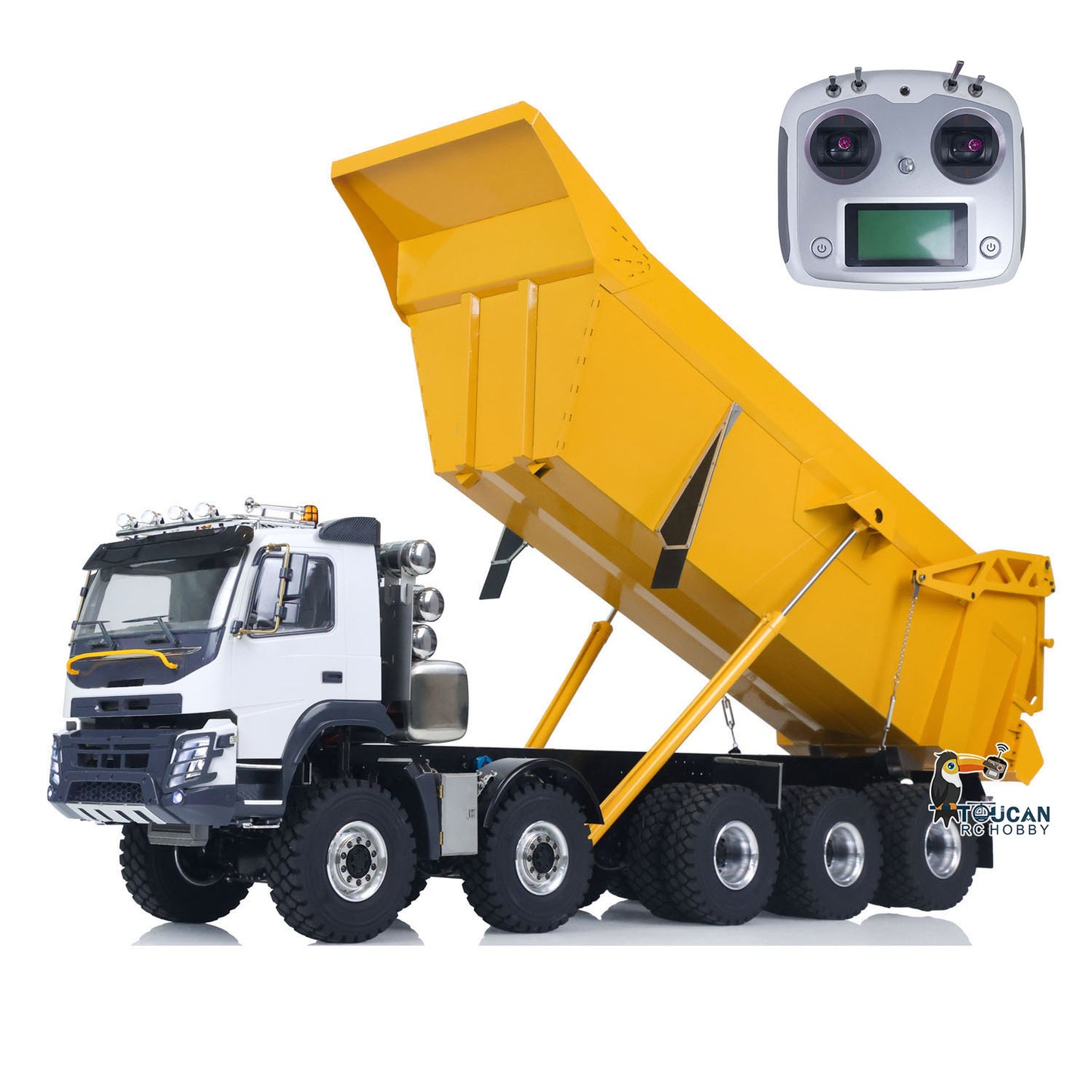 JDM-219 1/14 Metal RC Hydraulic 10x10 Dump Truck package with I6S radio controller