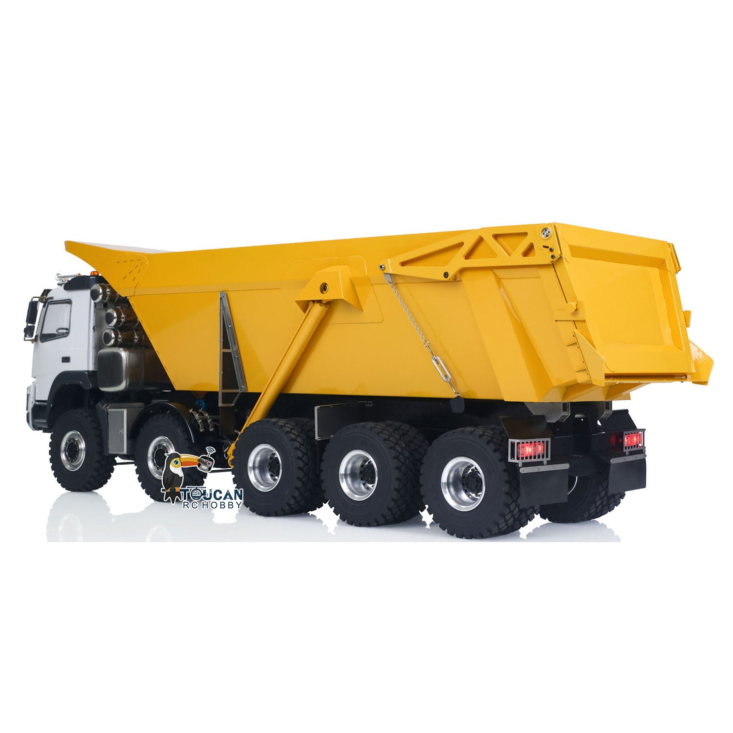 JDM-219 1/14 Metal RC Hydraulic 10x10 Dump Truck rear angle view