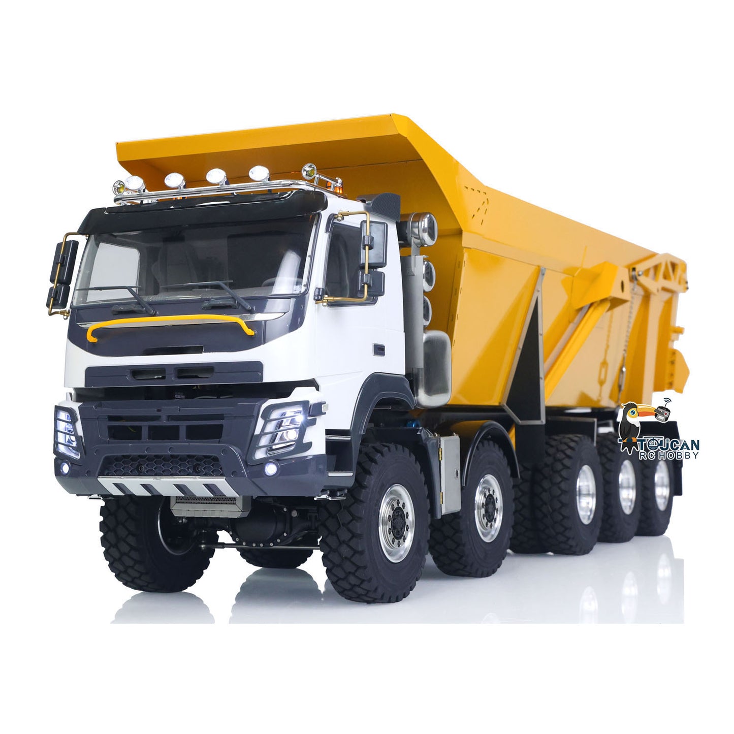 JDM-219 1/14 Metal RC Hydraulic 10x10 Dump Truck side view