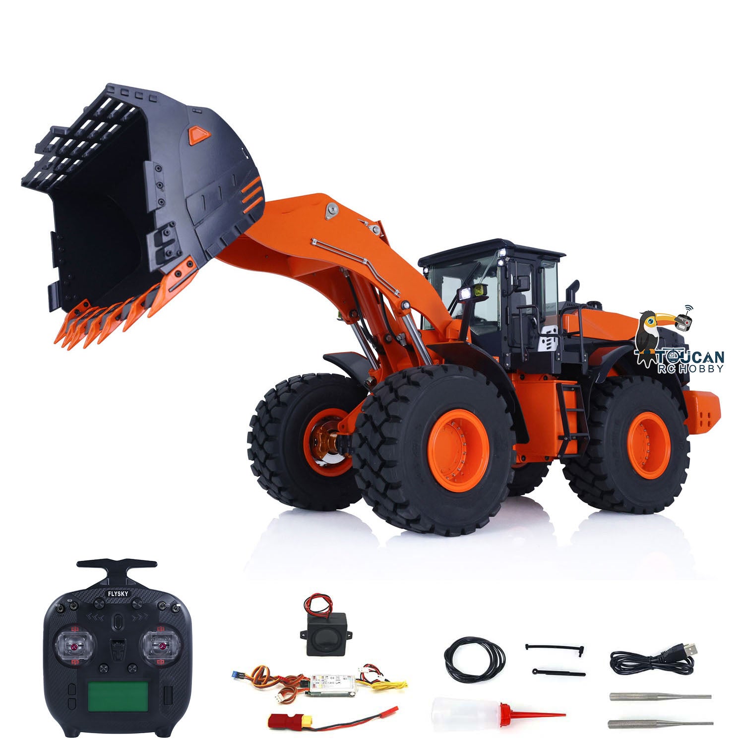 JDMODEL JDM-198 ZW370 1/14 Metal Hydraulic RC Wheel Loader PNP package with controller 201 sound system and accessories
