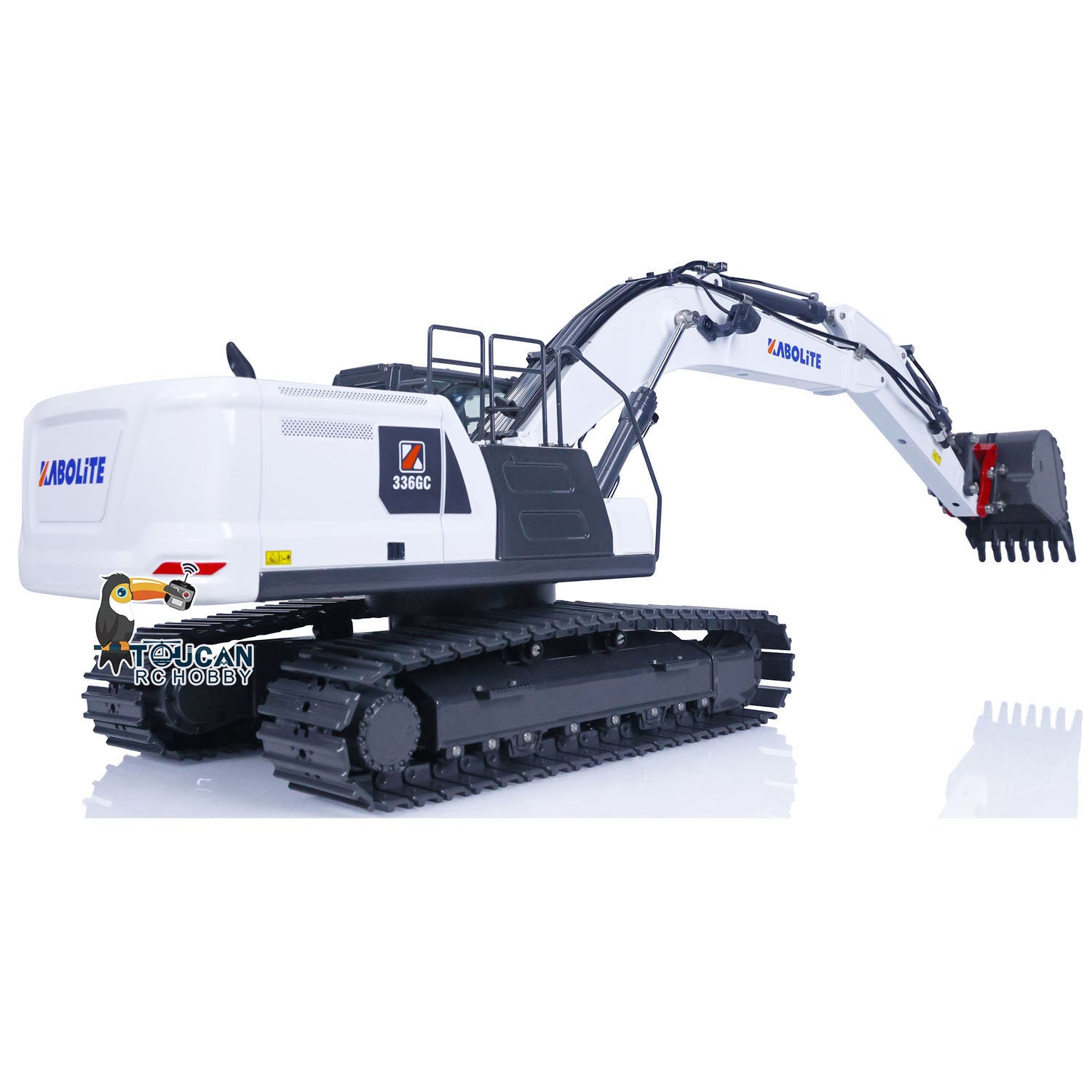 KABOLITE K961 100S PRO 1/18 Metal Hydraulic RC Crawler Excavator rear view with detailed body and track structure
