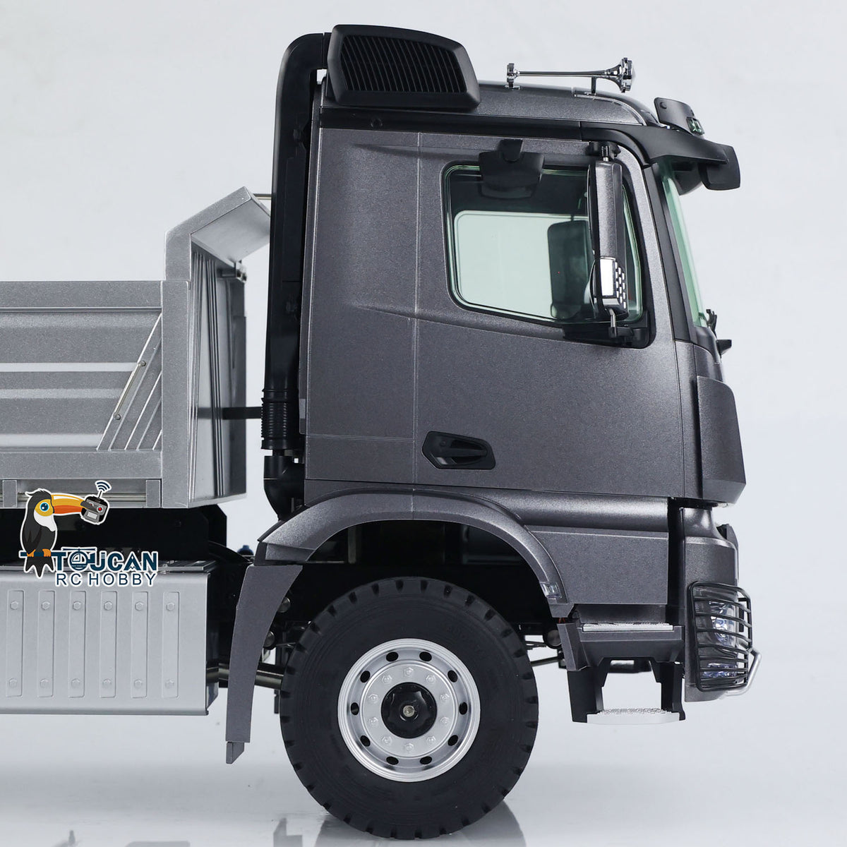 Kabolite 5701 1/14 4x4 Plastic RC Dump Truck cab detail with realistic vehicle styling