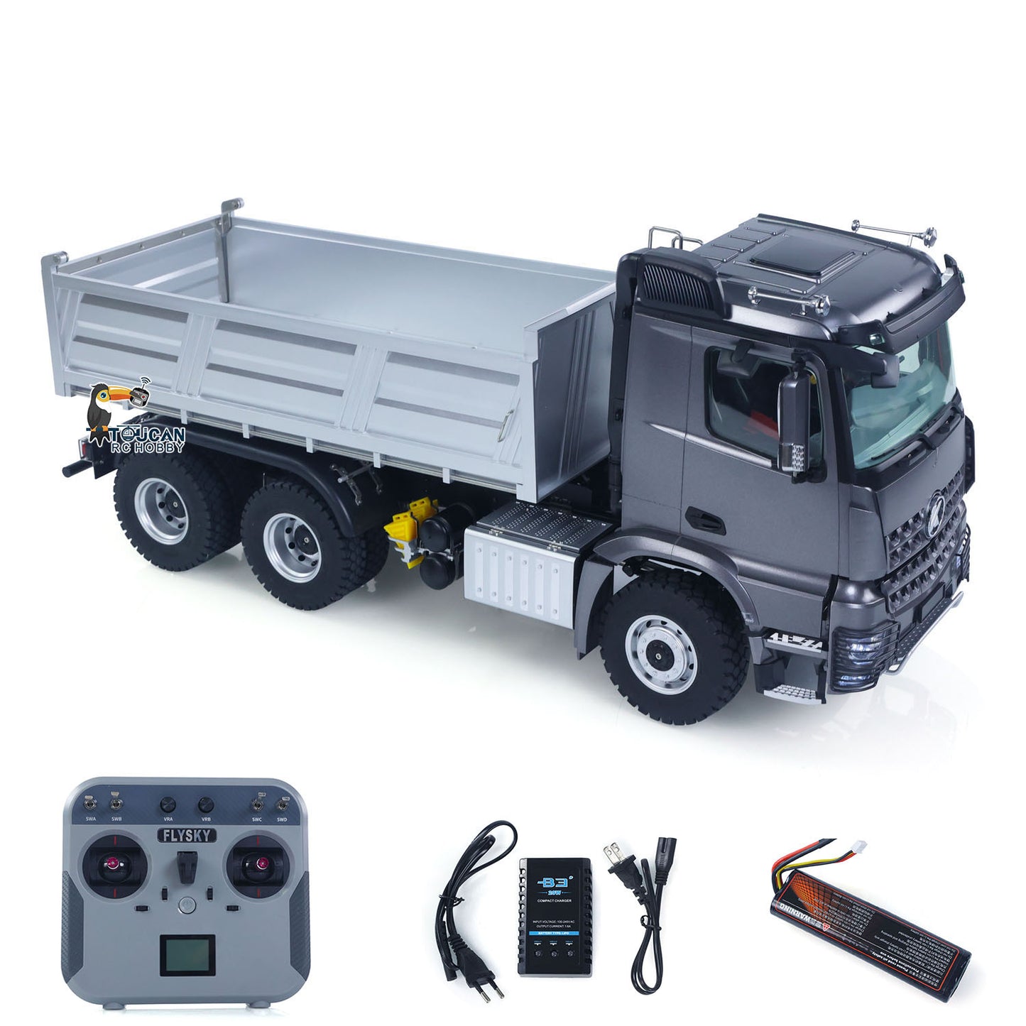 Kabolite 5702 1/14 RC dump truck grey specifications overview sound light RTR