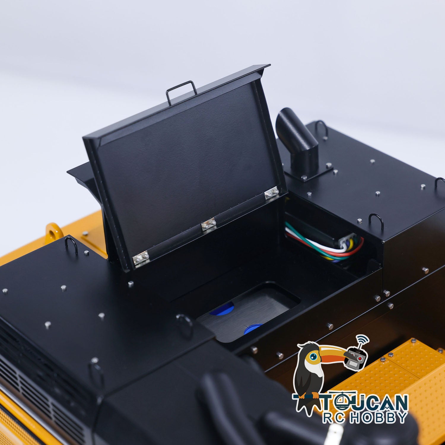 Kabolite K980 SY980H 1/14 metal RC hydraulic excavator battery compartment