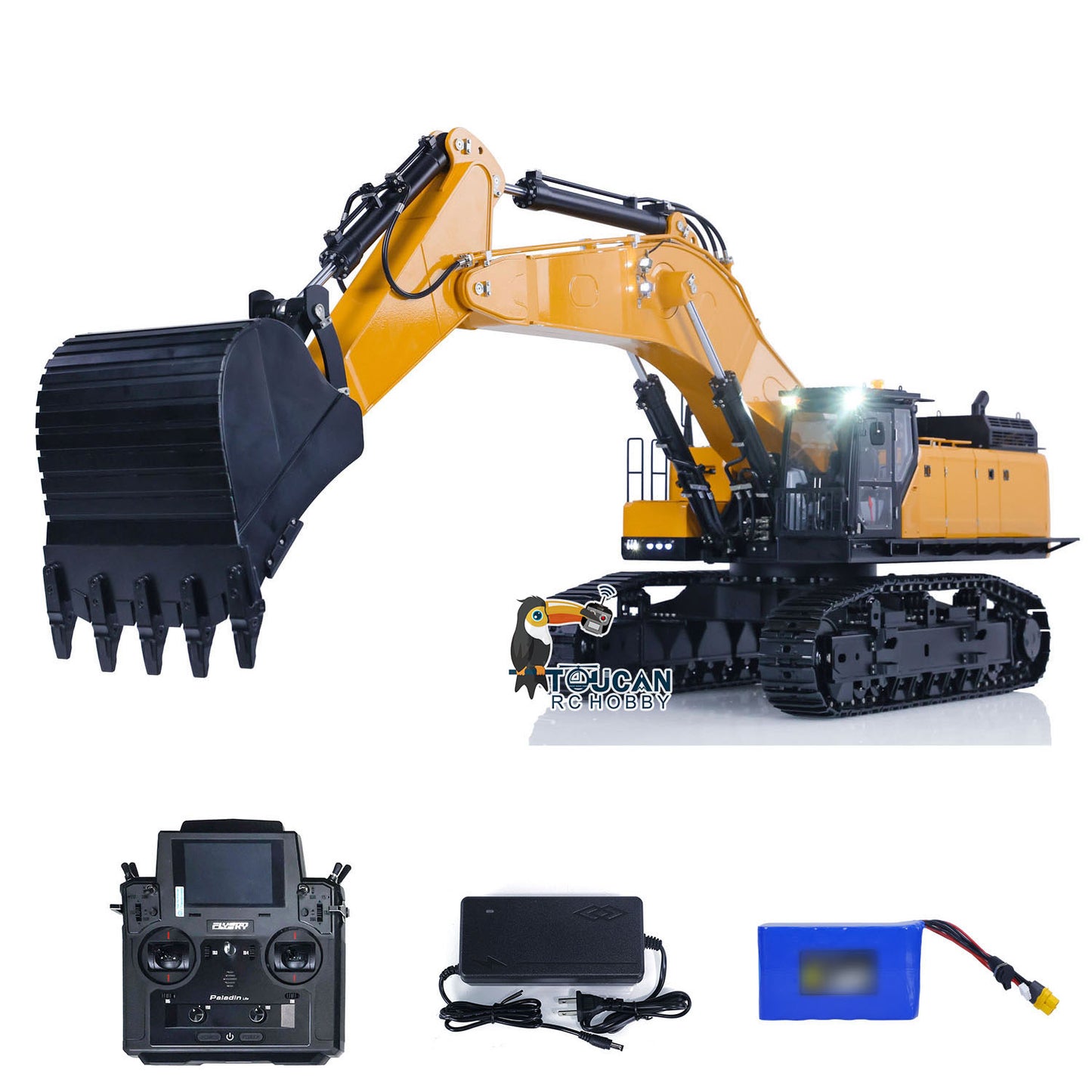 Kabolite K980 SY980H 1/14 RC metal hydraulic excavator front angle view