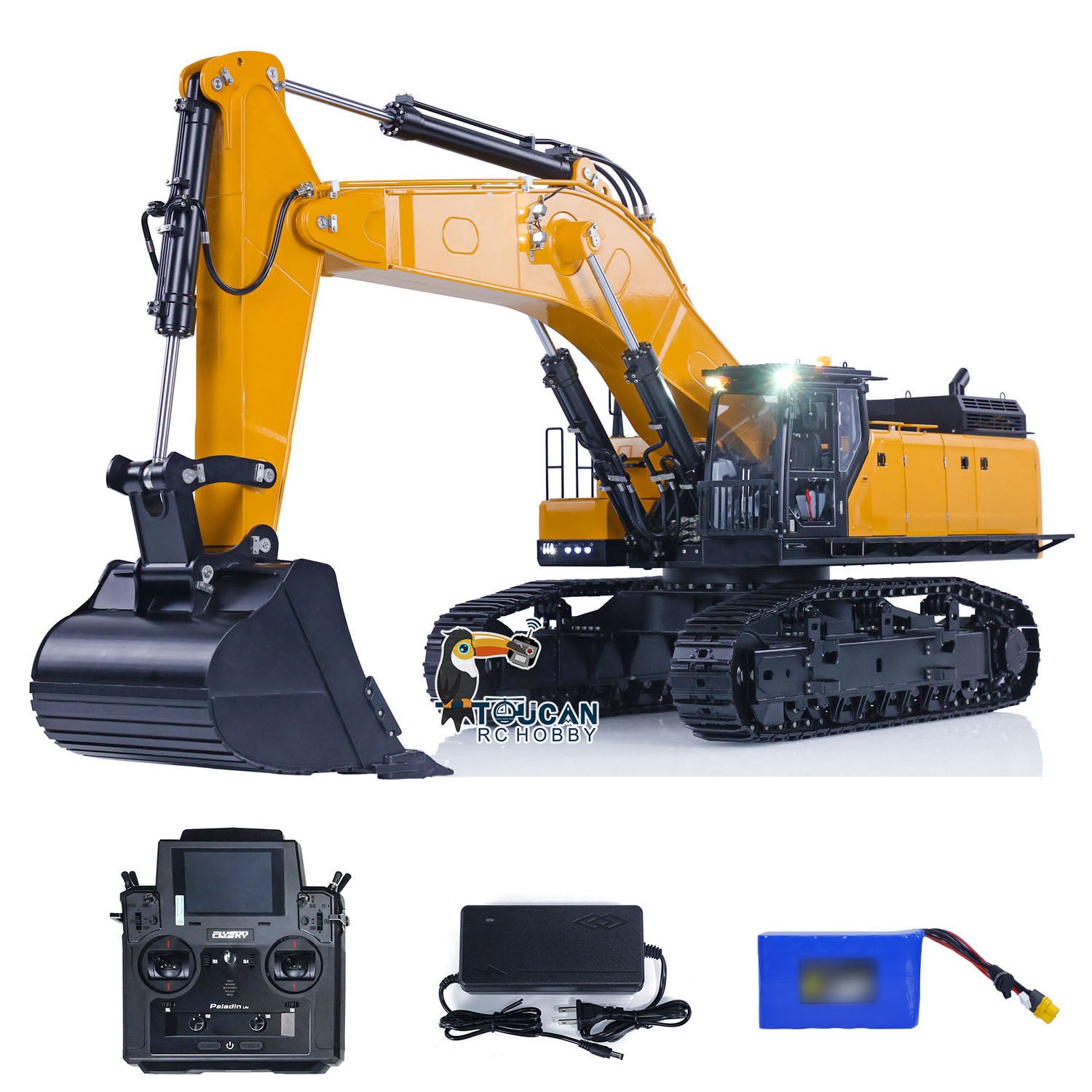 Kabolite K980 SY980H 1/14 RC hydraulic excavator RTR package with PL18 Lite radio battery and charger