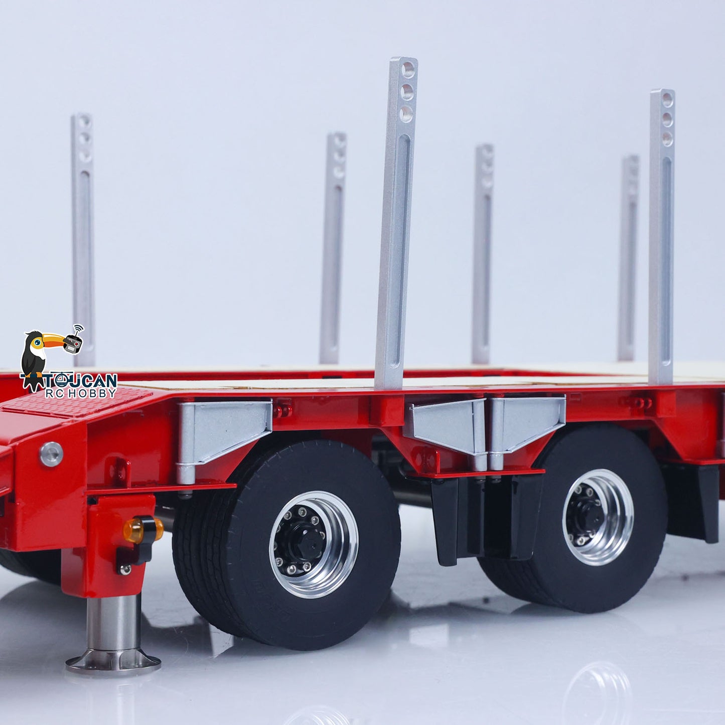 LESU A0049 1/14 Metal Hydraulic Tailboard Trailer rubber tire and CNC wheel detail