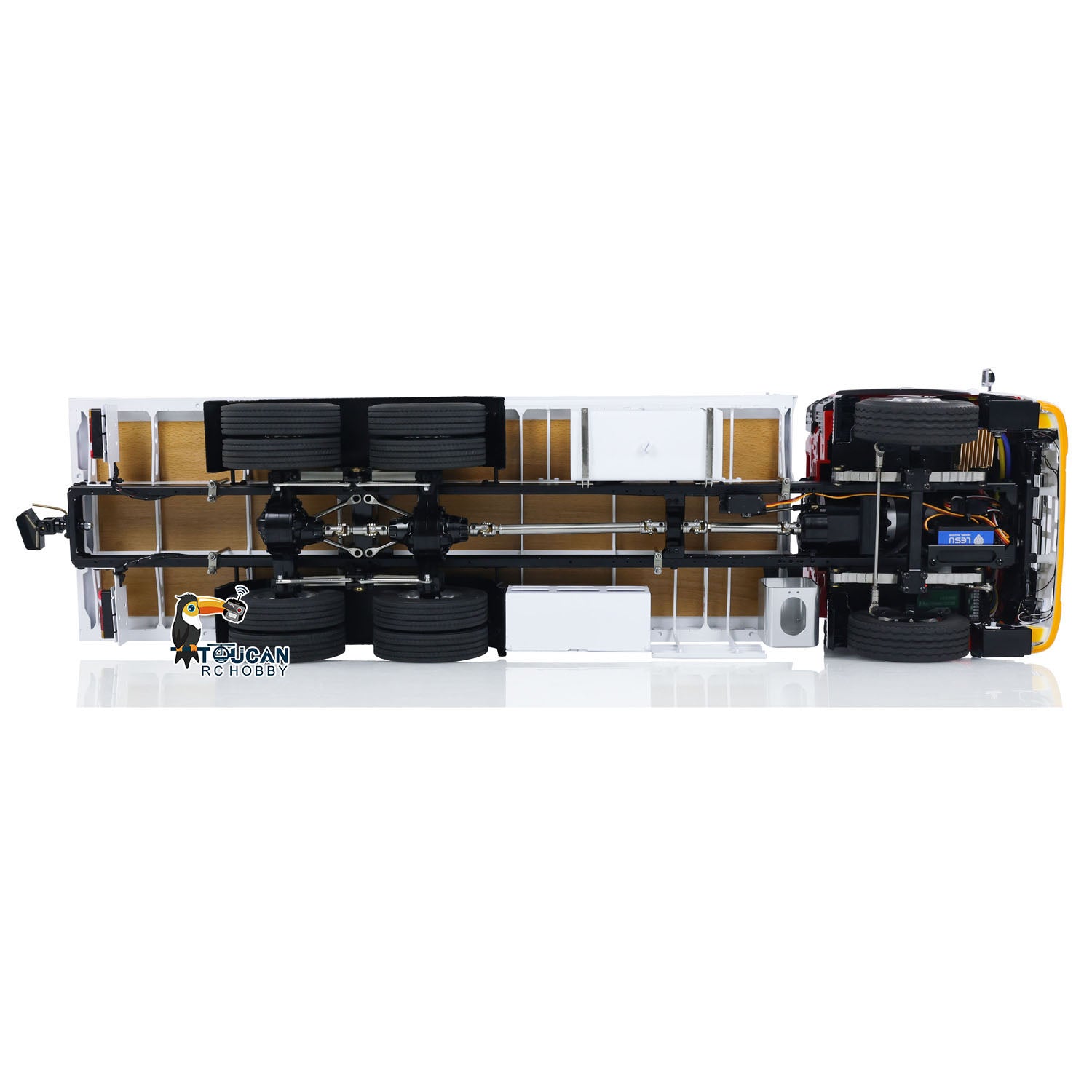 LESU 1/14 Metal 6x4 RC Timber Flatbed Truck chassis detail