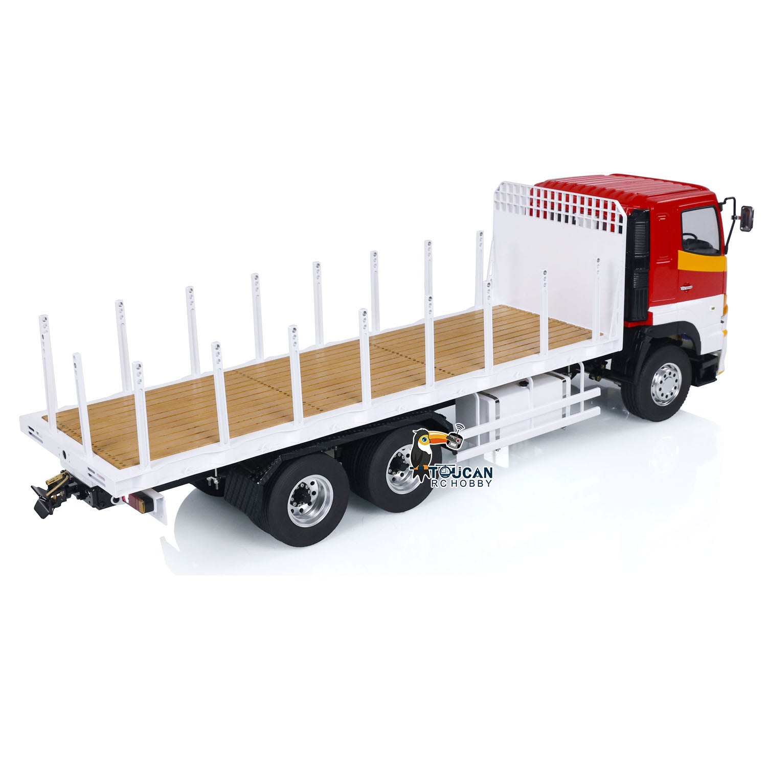 LESU 1/14 Metal 6x4 RC Timber Flatbed Truck side angle view