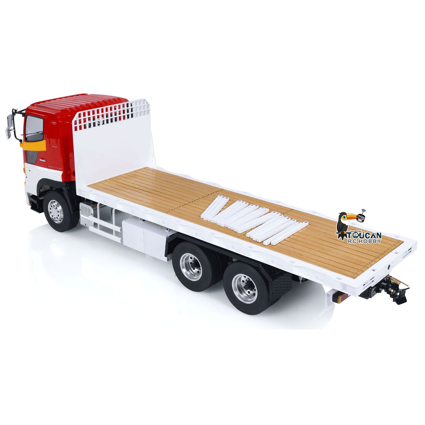 LESU 1/14 Metal 6x4 RC Timber Flatbed Truck wooden cargo deck detail