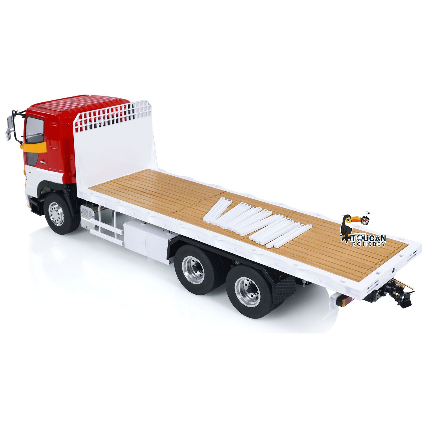 LESU 1/14 Metal 6x4 RC Timber Flatbed Truck wooden cargo deck detail