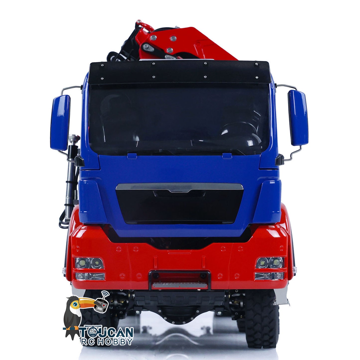 LESU Z0063 1/14 8x8 Metal Hydraulic RC Dump Truck With Crane front view with detailed cab and chassis