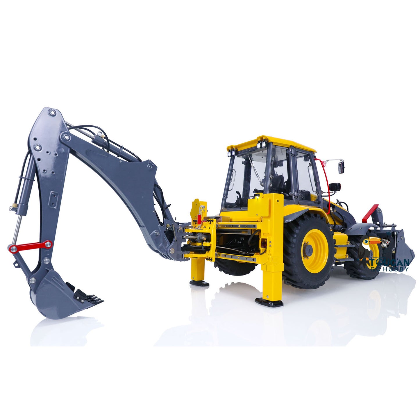 LESU BL71 A0010 1/14 Metal Hydraulic RC Backhoe Loader rear digging arm detail