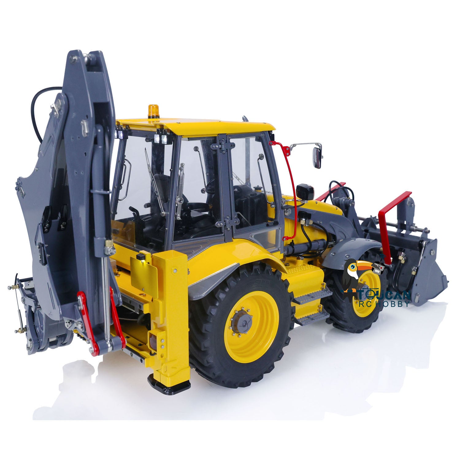 LESU BL71 A0010 1/14 Metal Hydraulic RC Backhoe Loader side view with detailed body and wheels