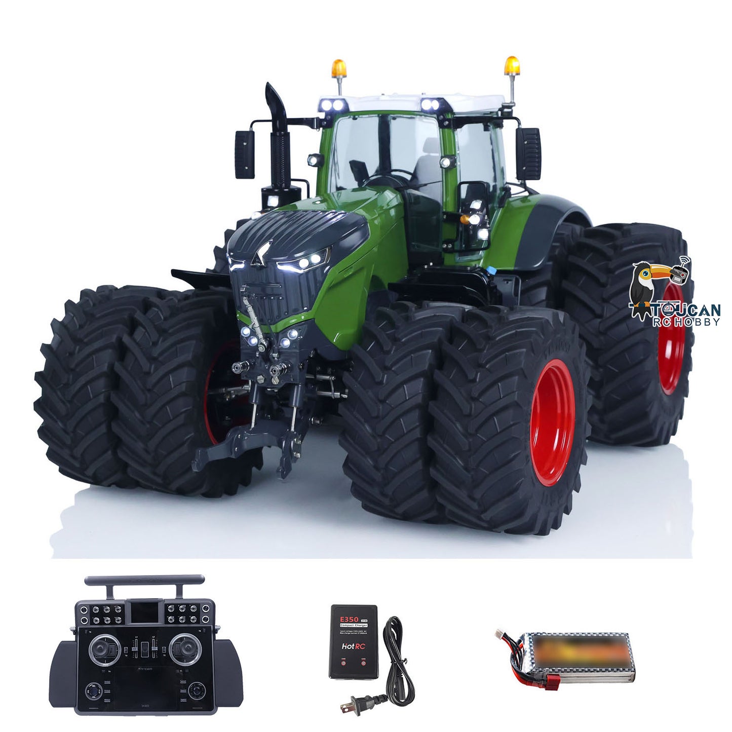 LESU A0018 AOUE 1050 1/14 Metal Hydraulic RC Tractor double wheel version with radio controller battery and charger